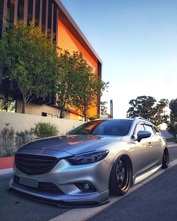 Комплект обвеса Lite Style для Mazda 6 / Atenza GJ (2012 - 2018), Клыки пер + зад, пороги, сплиттер