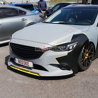 Комплект обвеса для рестайлинга Mazda 6 / Atenza GJ (2015 - 2018) FL Комплект обвеса SkyActiv для Mazda 6 / Atenza GJ (2012 - 2018) Клыки пер + зад, пороги, спойлер вставка в передние клыки.