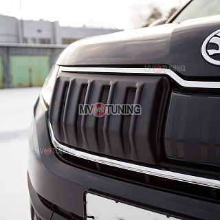 Зимний экран Skoda Kodiaq (2016-2021) верхний (текстурный пластик) стандартное крепление