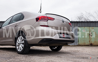 SILVER. Имитация насадок глушителя(выхлопа) крашенные для VW Polo Liftback 2020 - 2023