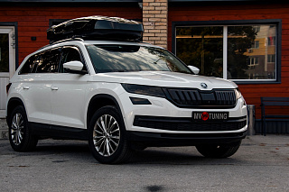 Обновленная версия! Зимний экран на быстросъемных креплениях для Skoda Kodiaq (2016-2021) верхний (текстурный пластик)